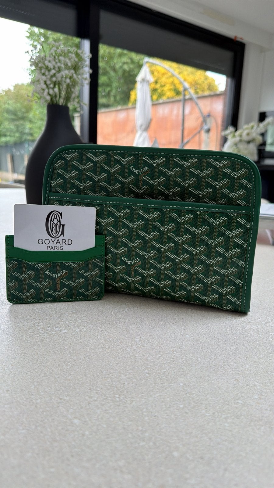 Pochette Goyard + porte-cartes, Enlèvement ou Envoi, Neuf, Vert