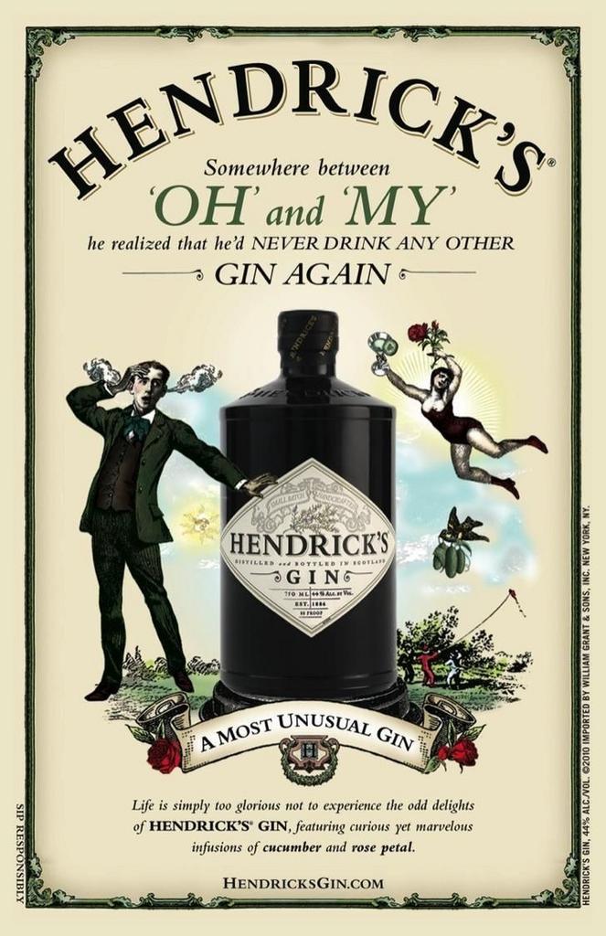 Metalen reclamebord Hendrick’s gin 3 - retro vintage mancave, Verzamelen, Ophalen of Verzenden, Zo goed als nieuw, Reclamebord