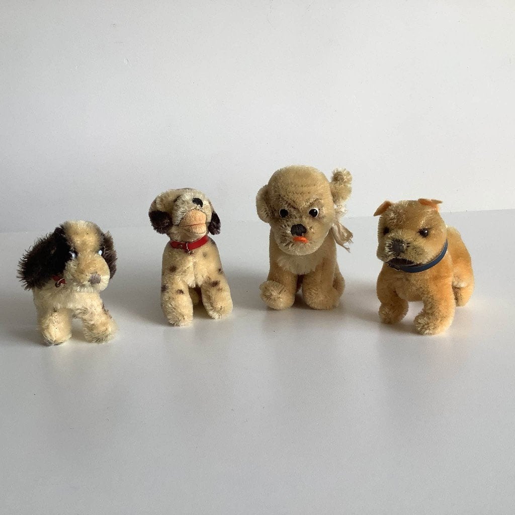 Lot de 4 petits chiens Steiff, Collections, Enlèvement ou Envoi, Utilisé, Ours en tissus, Steiff
