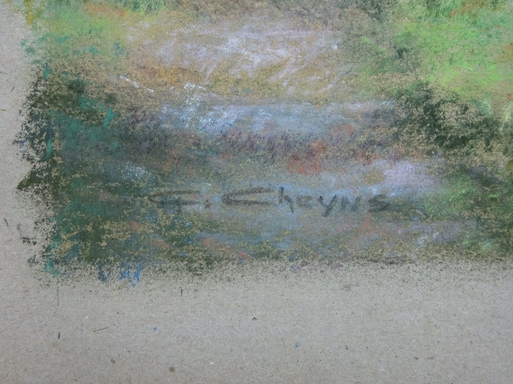Georges Cheyns, pastel, 34 x 44 cm, Knotwilgen, Enlèvement, Peint à la main, Pastel, Papier