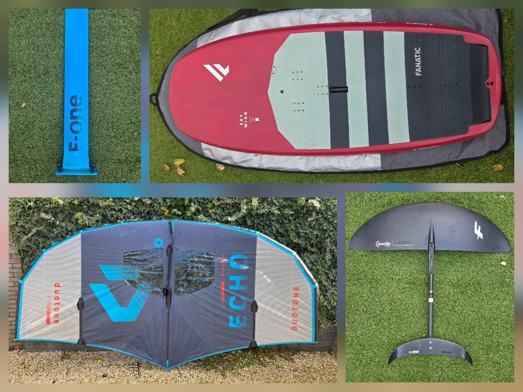Complete wingfoil Set: F-One, Duotone, Fanatic, Watersport en Boten, Ophalen, Gebruikt, Wingsurfset