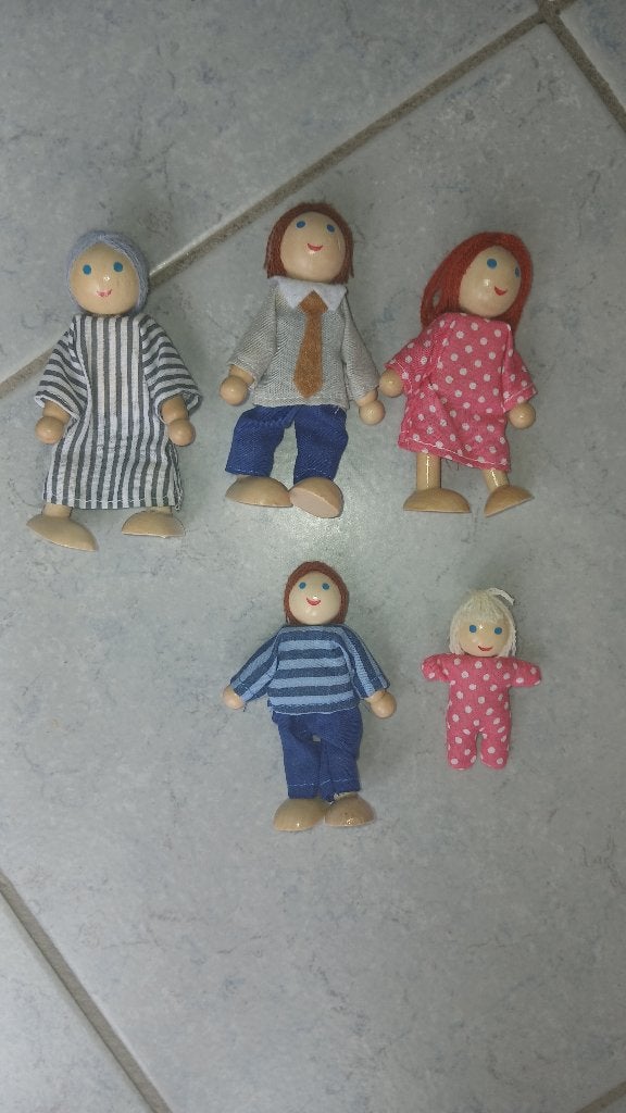 Personnages bois pour maison de poupée, Enlèvement, Comme neuf, Accessoires