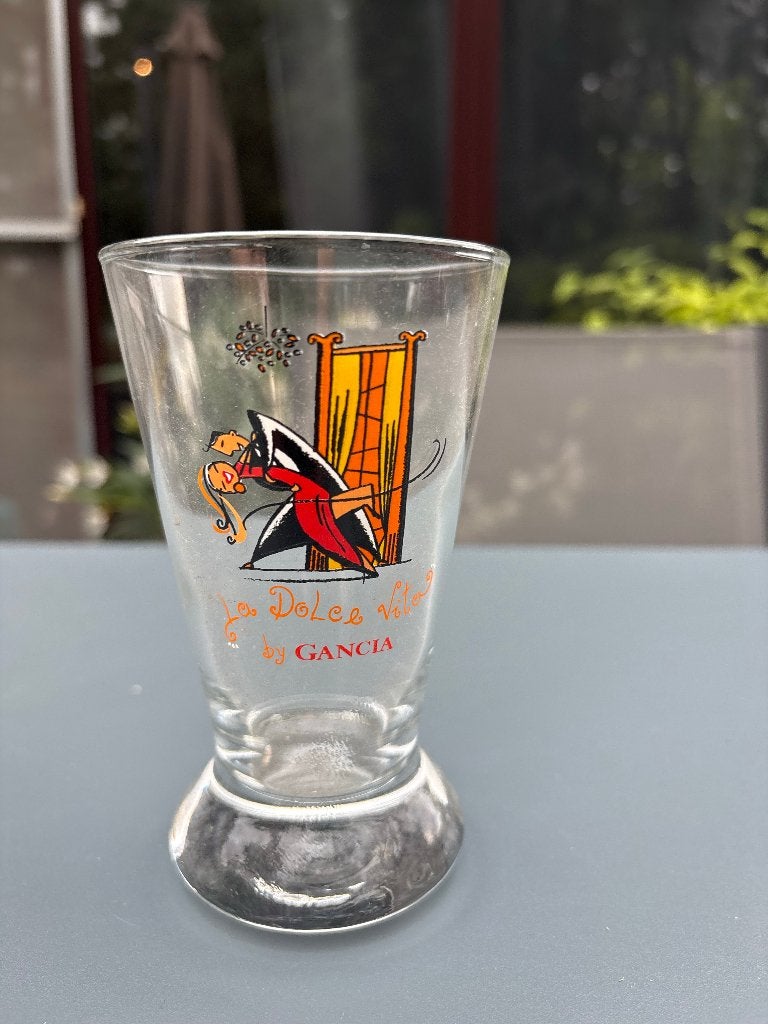 Verre Vintage Gancia « La Dolce Vita » - Apéritif/Vermouth, Collections, Enlèvement ou Envoi, Comme neuf, Autres types
