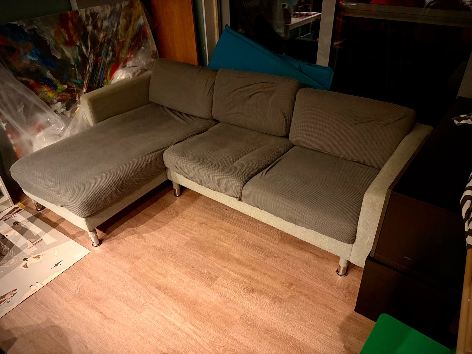 Hoekzetel grijs, Huis en Inrichting, Ophalen, Zo goed als nieuw