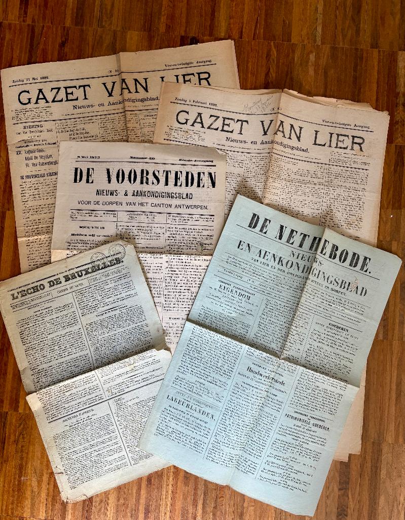 1882 Gazet van Lier, De Nethebode, De Voorsteden, Verzamelen, Ophalen of Verzenden, Voor 1920, Krant