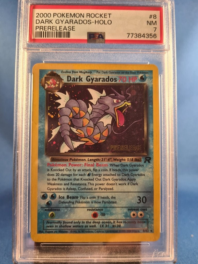 Dark Gyarados 8/82 - Team Rocket (PSA 7), Hobby en Vrije tijd, Verzamelkaartspellen | Pokémon, Verzenden, Gebruikt
