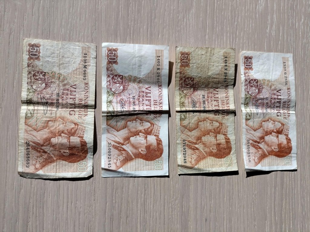 Geld : Oude belgische bankbiljetten van 50 Frank - 1966, Ophalen, Bankbiljetten