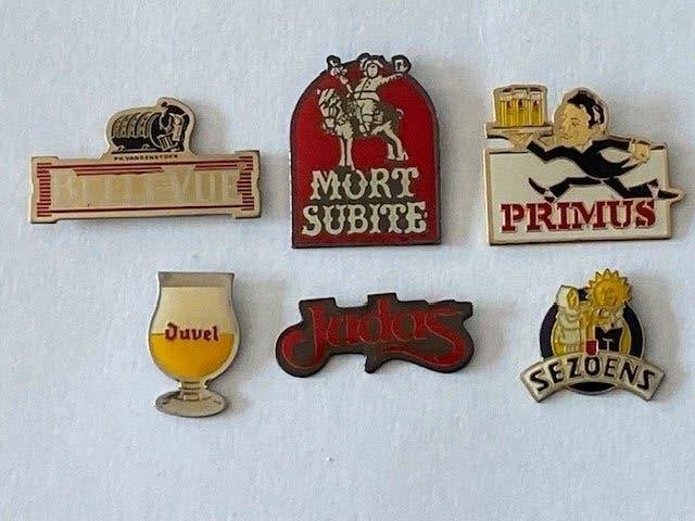 Lot de 6 bières Pin's, Collections, Enlèvement ou Envoi