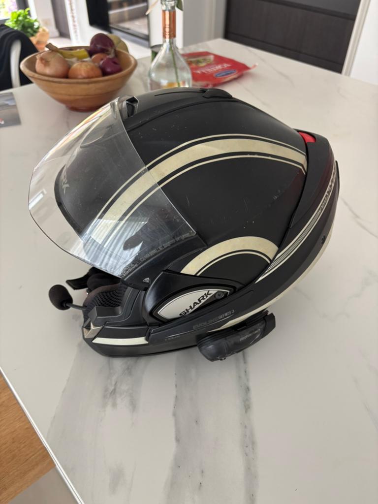 Shark evoline Moovit series 3 met interphone FC5MC, Motoren, Kleding | Motorhelmen, Ophalen, M, Shark