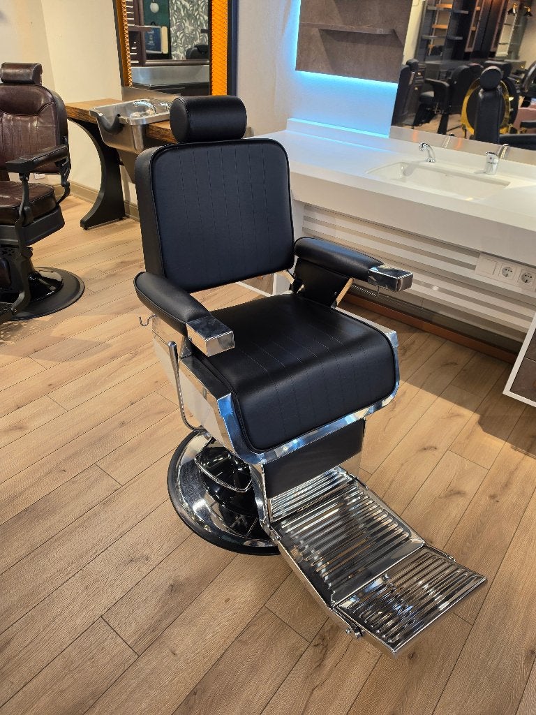 Barbierstoel heren knip stoel DSS Long kapsalon uitverkoop, Huis en Inrichting, Ophalen, Zwart, Overige materialen, Overige stijlen