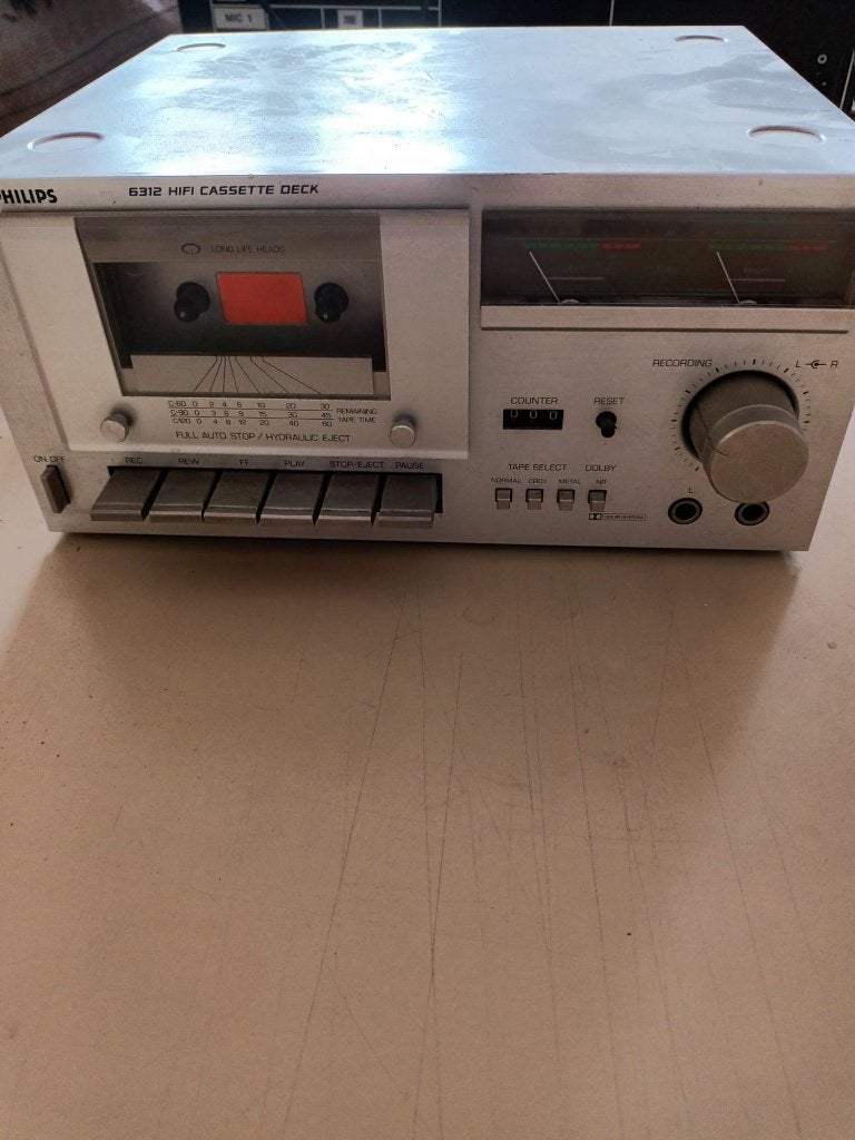 Philips 6312 HiFi Cassette Deck – Dolby / VU meters, TV, Hi-fi & Vidéo, Decks cassettes, Enlèvement ou Envoi, Simple, Philips