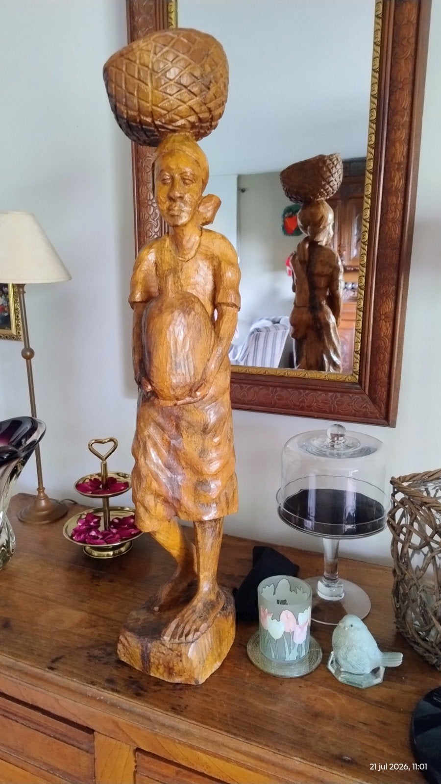 Houten beeld,75cm hoog, Ophalen