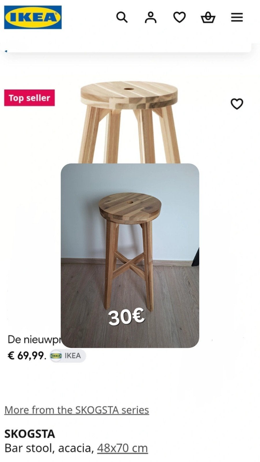 ikea barkruk/staander voor bloempot, Huis en Inrichting, Ophalen