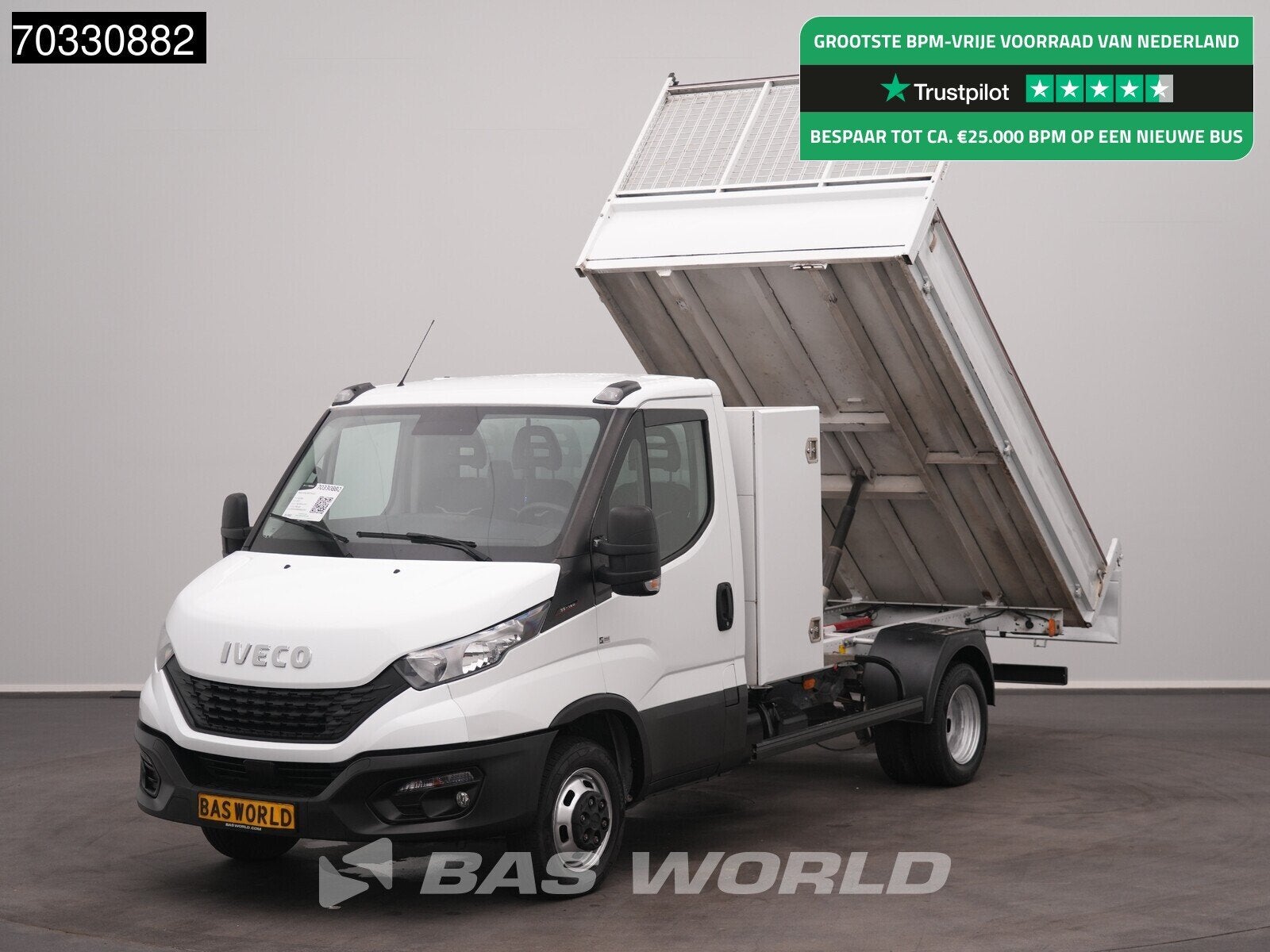 Iveco Daily 35C16 3.0L Kipper met Kist Dubbellucht 3,5t Trek, Auto's, Bestelwagens en Lichte vracht, Stof, Gebruikt, Euro 6, 4 cilinders
