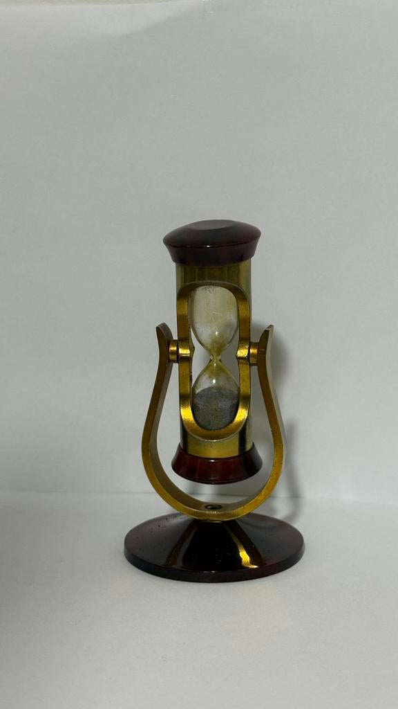 Antieke Messing & Bakeliet Zandloper - Draaibaar - Vintage, Ophalen of Verzenden, Koper of Brons