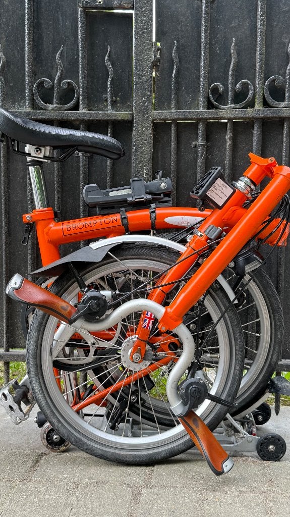 Brompton H6R oranje bagagedrager met dynamo 6 versnellingen, Fietsen en Brommers, Ophalen, Brompton, Velgrem, 14 tot 16 inch