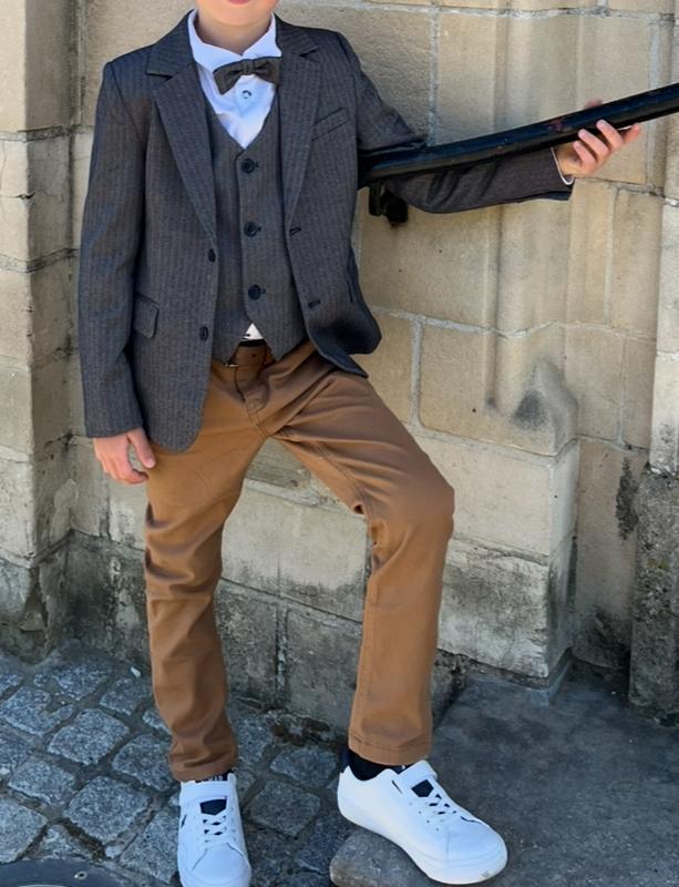 Ensemble maat 128 (blazer, ondervest en strik), Ophalen, Zo goed als nieuw, Jongen, Setje