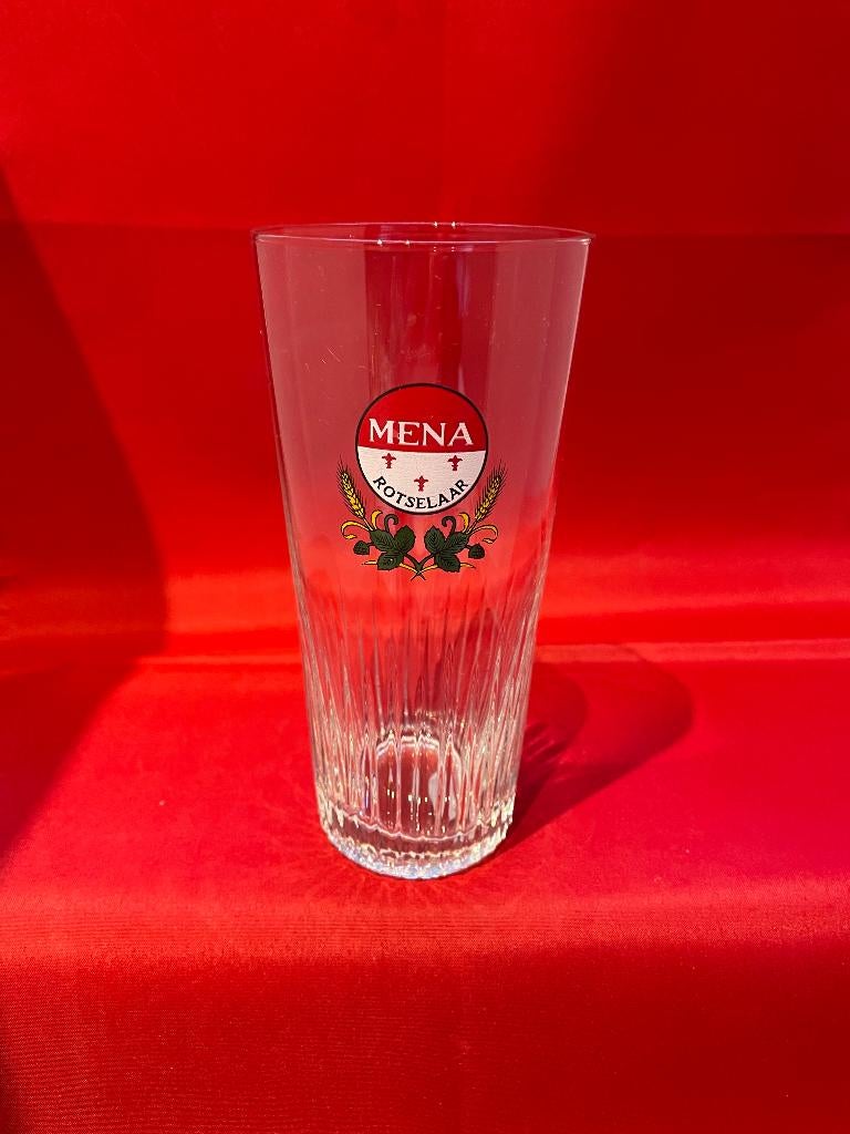 bierglas Mena Rotselaar, Verzamelen, Ophalen of Verzenden, Gebruikt, Bierglas
