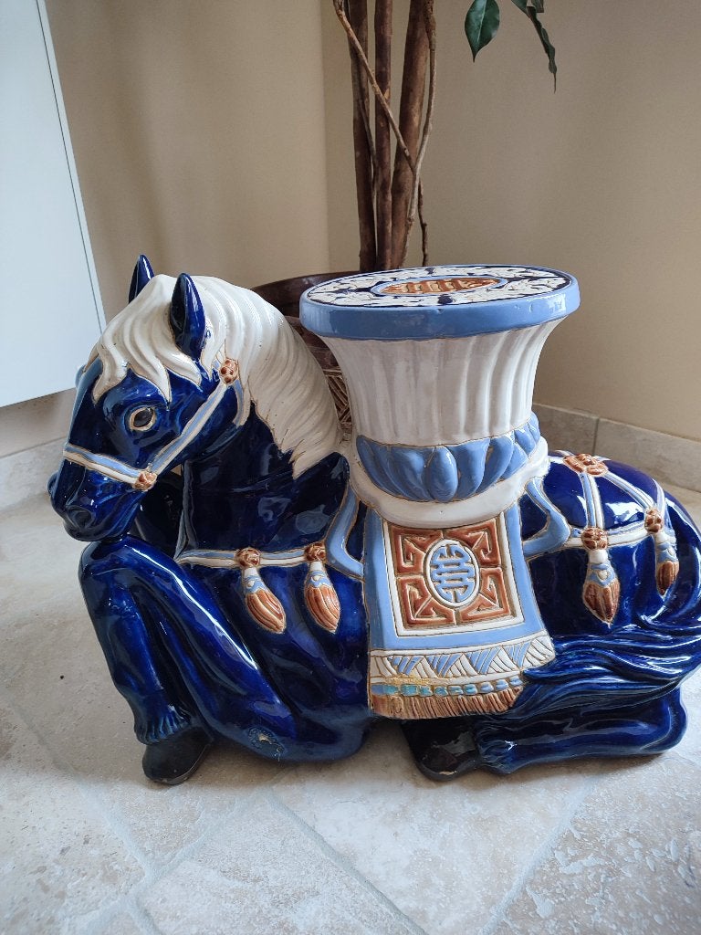 Superbe sellette années '60: cheval. En céramique, Enlèvement