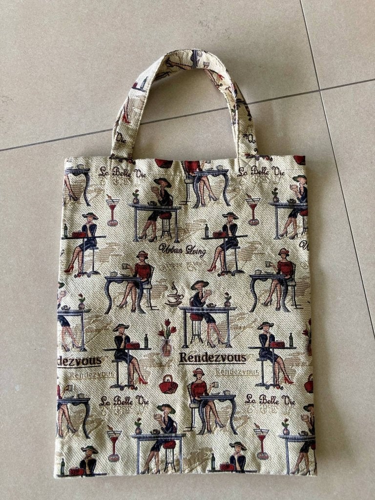 Stoffen tasje met opschrift : Rendez Vous-La Belle Vie, Ophalen of Verzenden, Nieuw, Shopper
