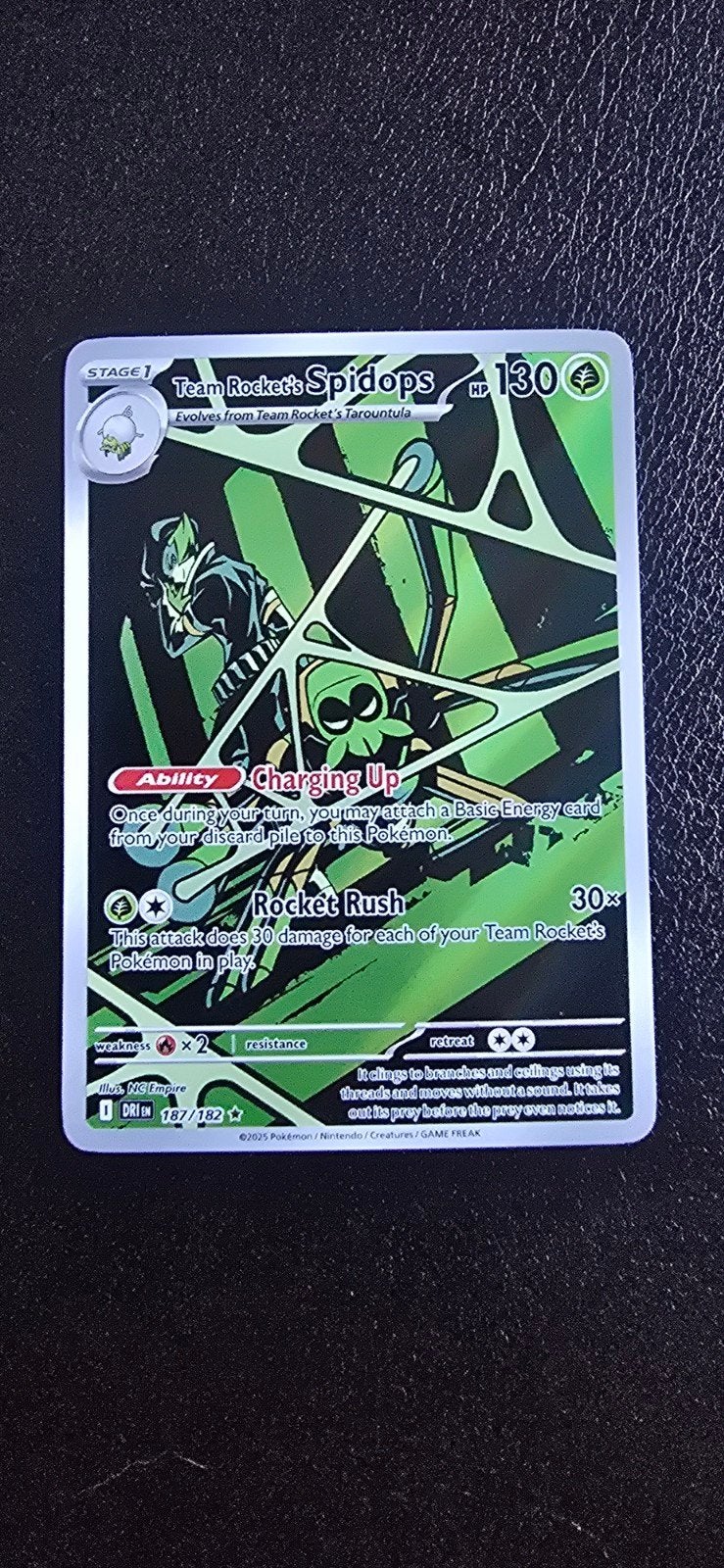 Pokemon card Team Rocket's Spidops Destined Rivals, Ophalen
