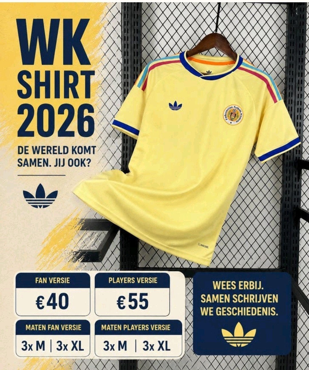 Curacao uitshirt adidas - wk 2026 - Alle maten beschikbaar!, Sport en Fitness, Voetbal, Ophalen of Verzenden
