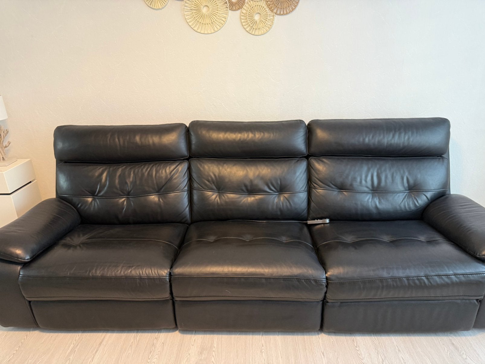 Lederen relaxfauteuil, Ophalen, Zo goed als nieuw, Leer