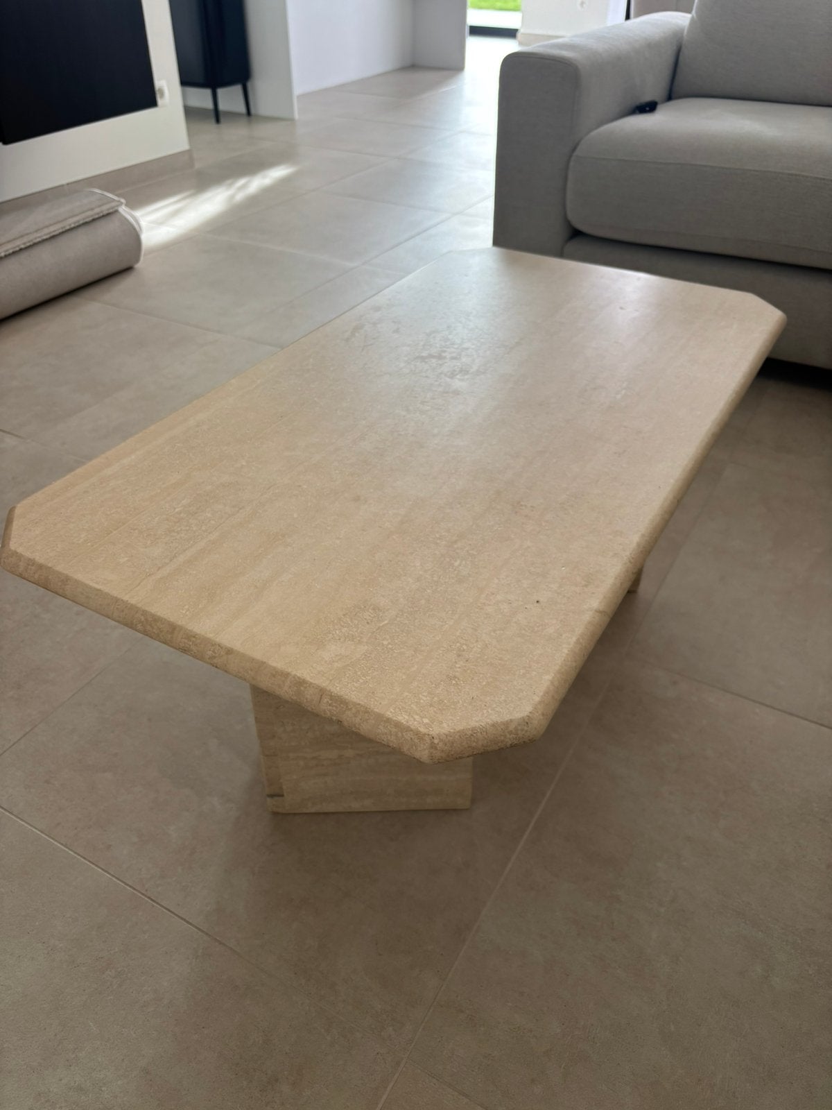 Travertin salontafel, Huis en Inrichting, Ophalen of Verzenden, Zo goed als nieuw