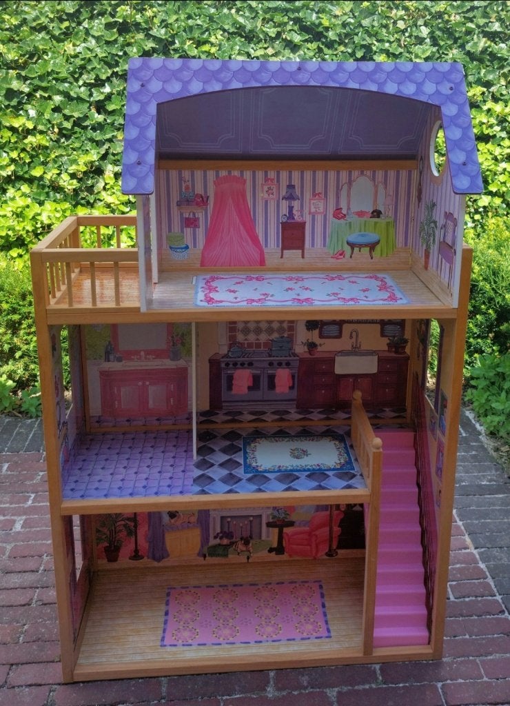 houten poppenhuis, Kinderen en Baby's, Speelgoed | Poppenhuizen, Zo goed als nieuw, Poppenhuis, Ophalen