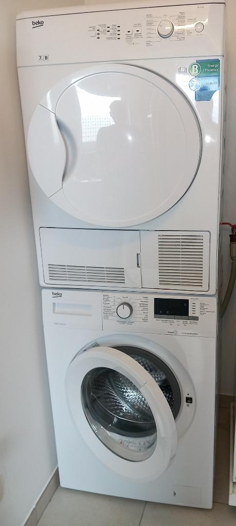 Machine à Laver + Séchoir à condensation, Electroménager, 1200 à 1600 tours, 6 à 8 kg, Chargeur frontal, Enlèvement