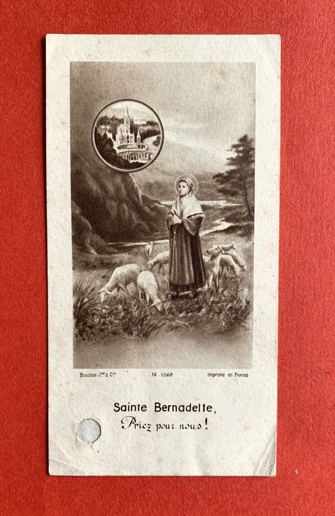 Relikwie Reliek Heilige Bernadette Soubirous Relique, Verzamelen, Ophalen of Verzenden, Gebruikt, Kaart of Prent, Christendom | Katholiek
