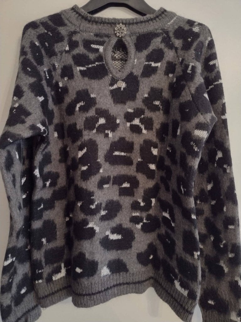 Fracomina  mohair panterprint trui / pull – Maat M, Maat 38/40 (M), Fracomina, Meerkleurig, Ophalen of Verzenden