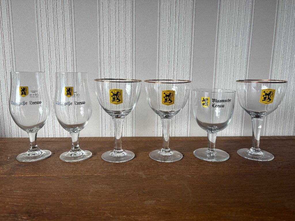 Lot de 6 verres à bière Vlaamsche Leeuw, Enlèvement ou Envoi, Neuf, Verre ou Verres, Leeuw