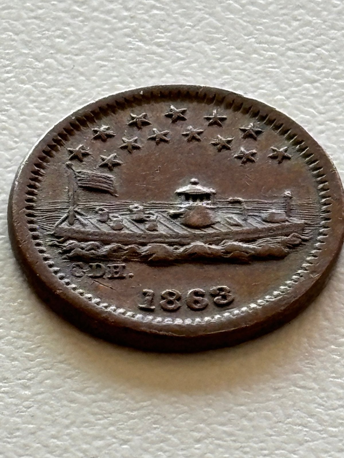 Zeldzame one cent our Navy 1868, Ophalen, Noord-Amerika, Losse munt