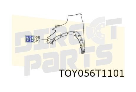 Toyota Corolla Cross voorscherm Links Origineel! 5380216470, Neuf, -, -, Garde-boue