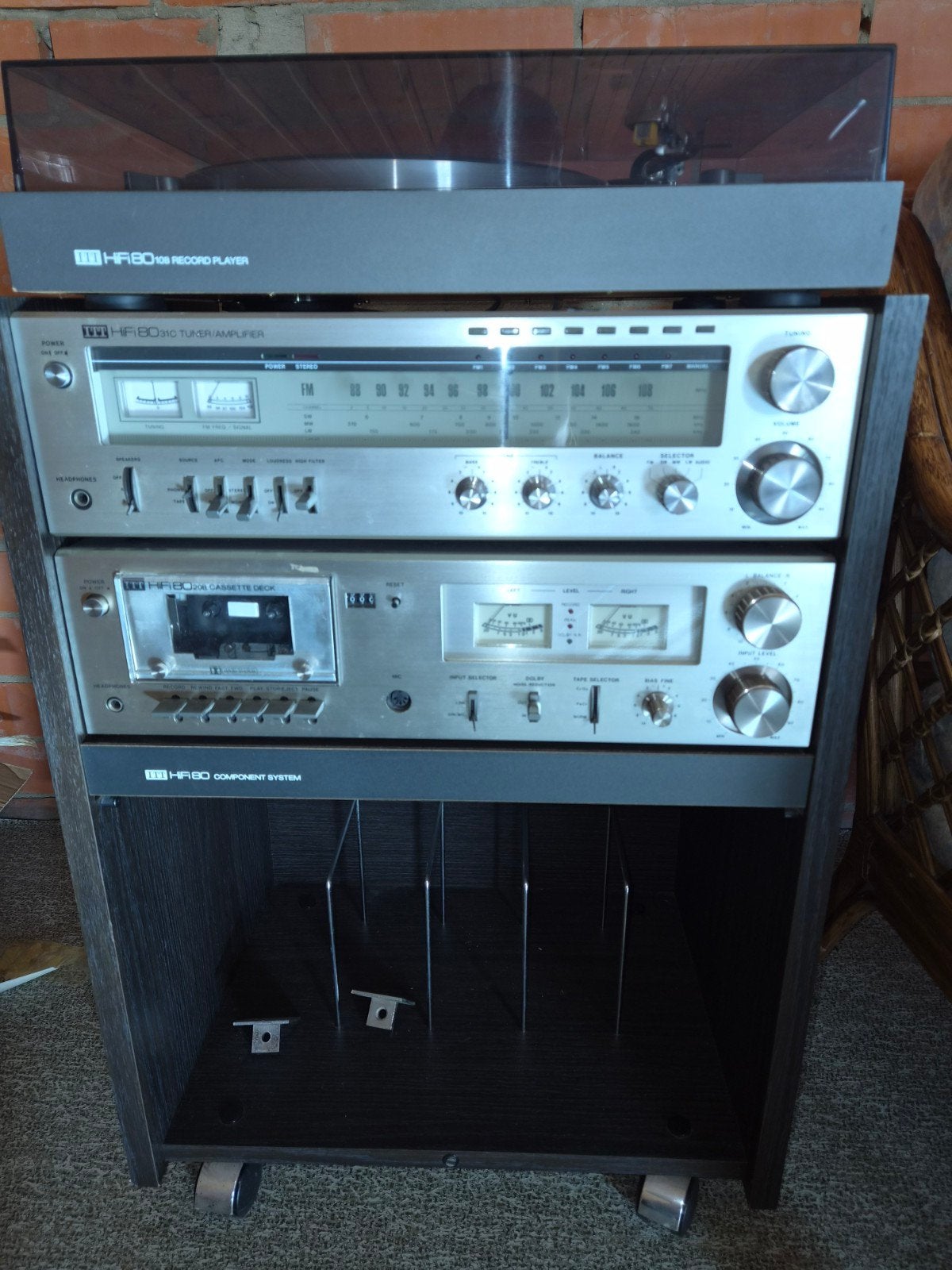 ITT hifi 80, tuner, cassette en record player., Enlèvement, Utilisé, Autres marques