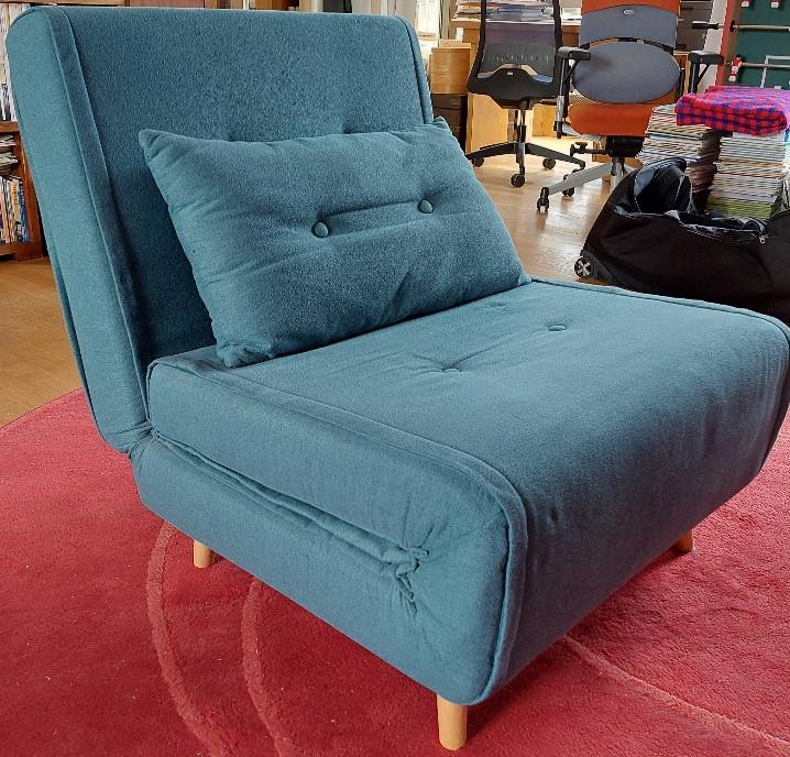 Fauteuil convertible en couchage. Idéal chambre enfant-ado !, Bleu, 190 cm ou moins, Une personne, Comme neuf