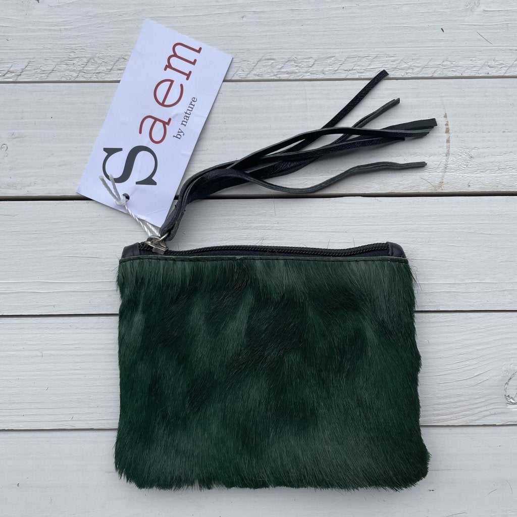 Tas Kim springbok donker groen 16x12cm #K-2 | Lederstore, Bijoux, Sacs & Beauté, Enlèvement ou Envoi, Neuf, Vert, Sac de soirée