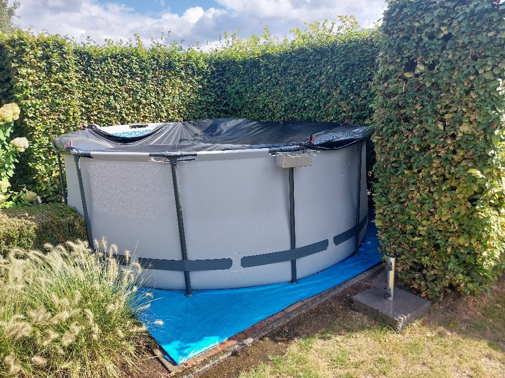 Bestway steel pro max 366 cm diameter x 122 cm hoogte., Rond, 300 cm of meer, Zo goed als nieuw, Opzetzwembad