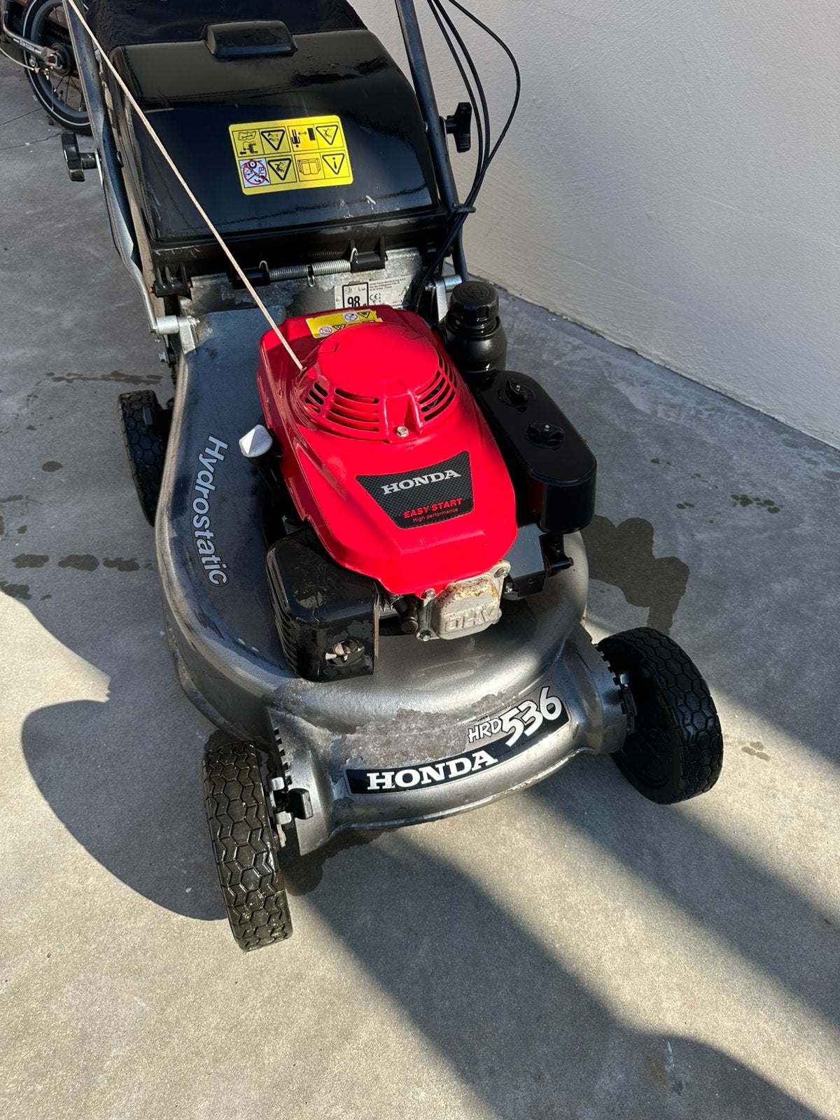 Honda hrd 536 HXE versie, Ophalen, Cirkelmaaier, Gebruikt, Opvangzak