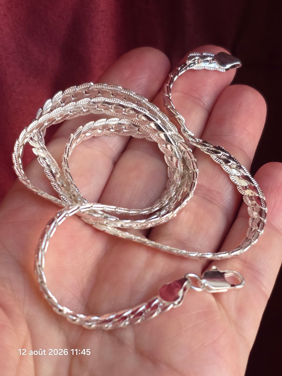 925 verzilverde ketting voor heren, Ophalen, Nieuw, Zilver, Overige materialen