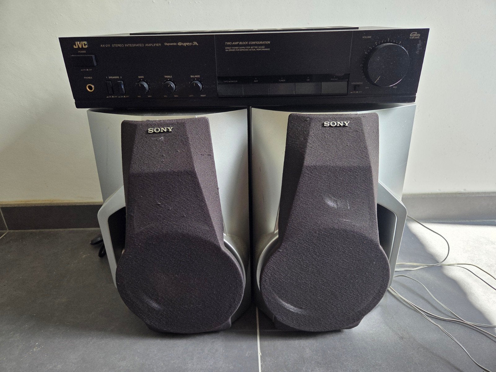 JVC AX-211 versterker met Sony luidsprekers, Audio, Tv en Foto, Versterkers en Ontvangers, Ophalen, Gebruikt, Stereo, JVC