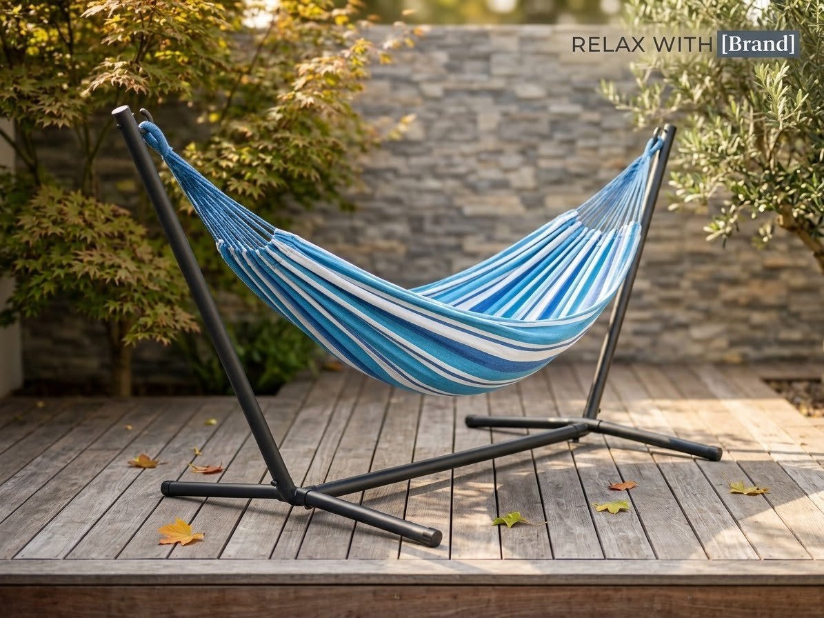 Metalen Hangmatstandaard inclusief comfortabele hangmat., Tuin en Terras, Ophalen, Binnen