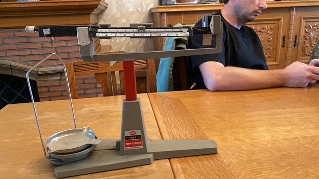 Laboweegschaal/Centogram Ohaus uit de jaren '60., Antiek en Kunst, Ophalen