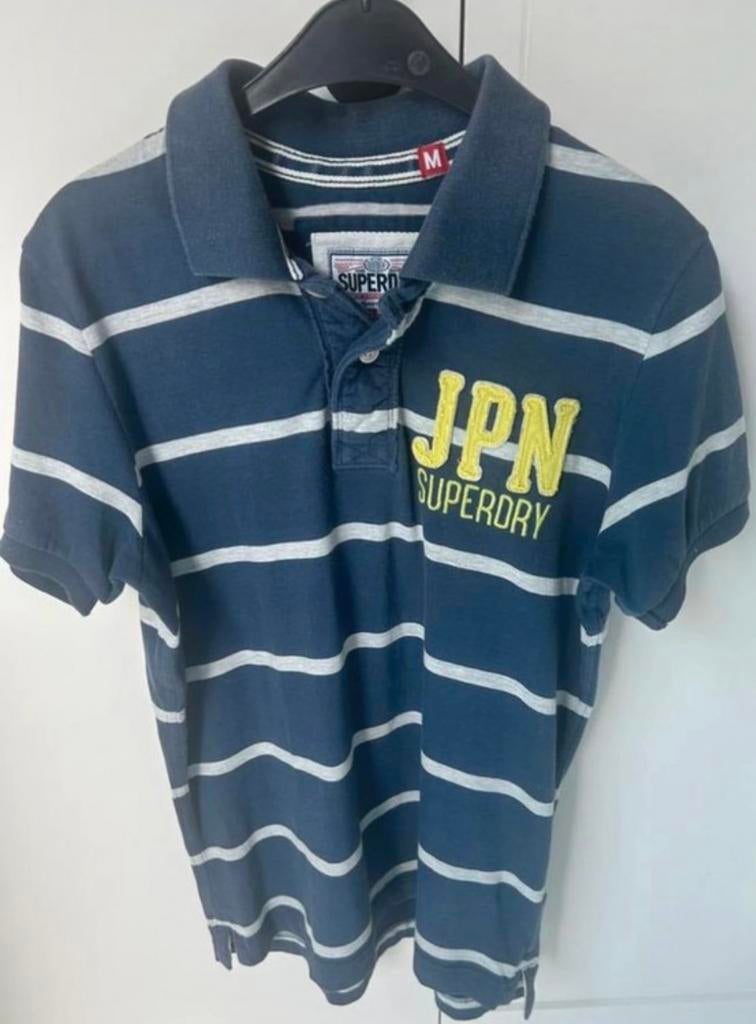 Blauwe gestreepte polo - Superdry - medium, Enlèvement, Comme neuf, Taille 48/50 (M), Bleu
