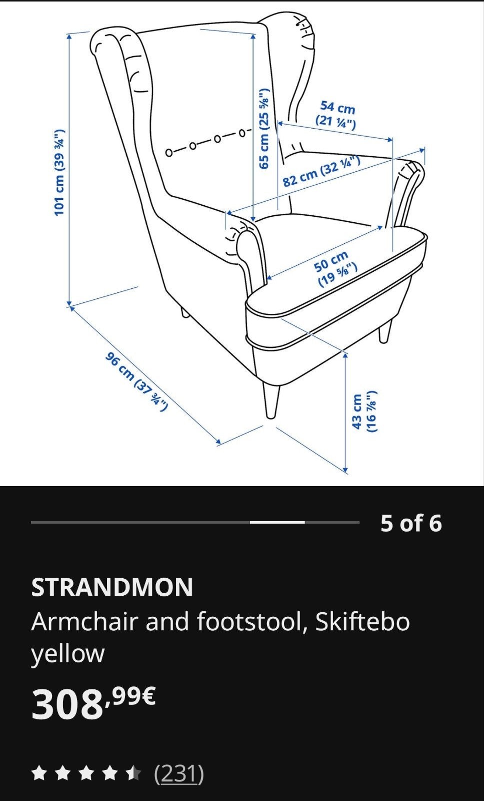 IKEA Wing chair with leg table, Maison & Meubles