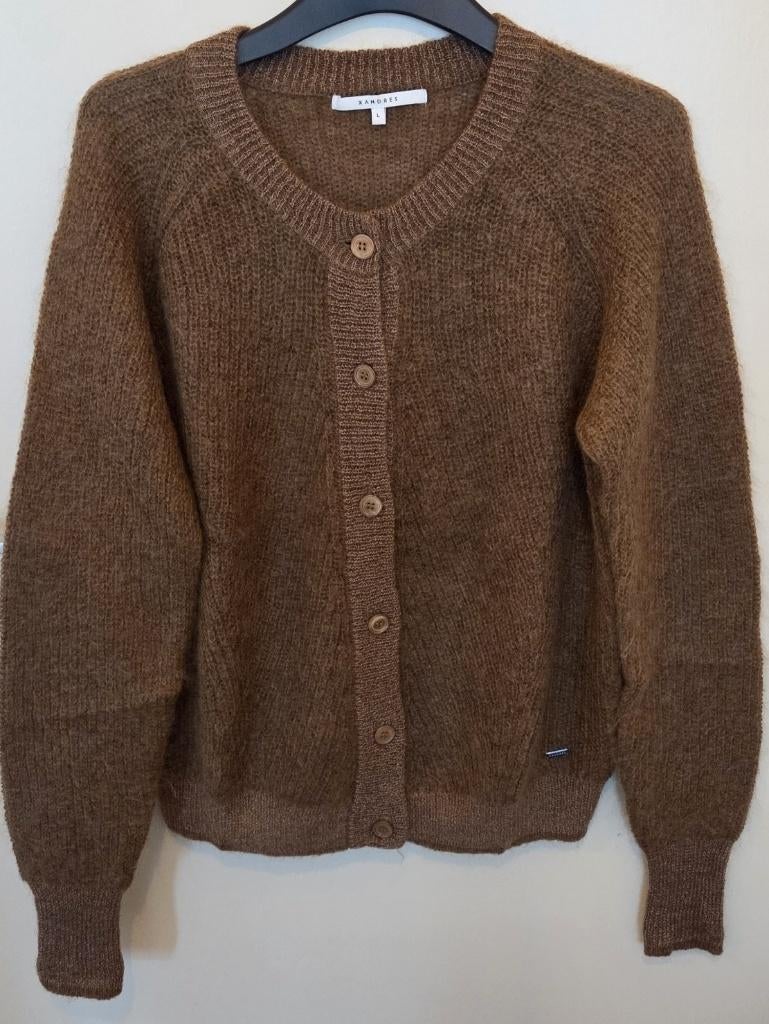 Gillet in Mohair en wol van Xandres, Kleding | Dames, Truien en Vesten, Bruin, Maat 42/44 (L), Ophalen of Verzenden, Zo goed als nieuw