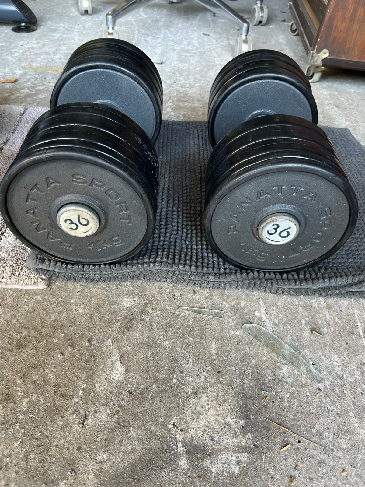 Panatta Sport dumbbells 2  36 kg – professioneel, Ophalen, Zo goed als nieuw