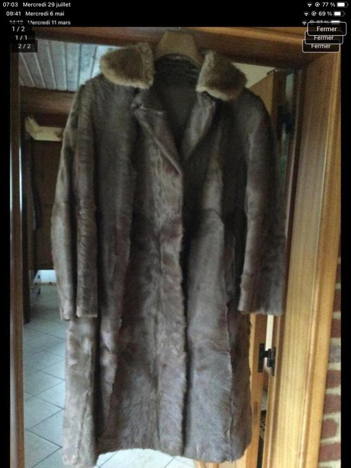 MANTEAU FOURRURE VACHETTE, Comme neuf