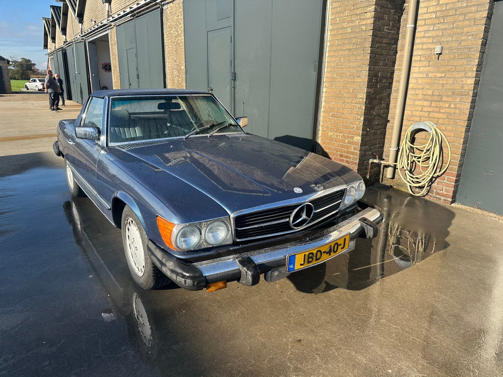 Mercedes 380 sl, Auto's, Mercedes-Benz, Automaat, Cabriolet, Blauw, Leder